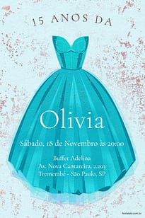 Modelo de Convite de Aniversario de 15 anos - Aos 15 anos Convite Aos 15 anos grátis para editar