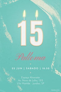 Convite Bolo de 15 anos grátis para editar
