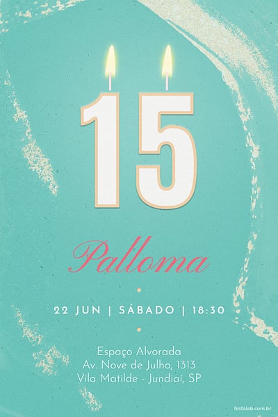 Modelo de Convite de Aniversario de 15 anos - Bolo de 15 anos Convite Bolo de 15 anos grátis para editar