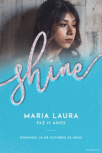 Modelo de Convite de Aniversario de 15 anos - Brilhoso azul Convite Brilhoso azul grátis para editar