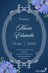Modelo de Convite de Aniversario de 15 anos - Espelho Provencal Convite Espelho Provençal grátis para editar