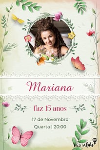 Convite Jardim Colorido grátis para editar