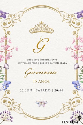 Modelo de Convite de Aniversario de 15 anos - Uma Noite Encantada Convite de Aniversario de 15 anos - Uma Noite Encantada