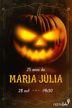 Modelo de Convite de Aniversario Adulto - Abobora misteriosa Convite de Aniversario Adulto - Abobora misteriosa