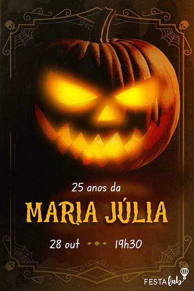 Criar convite de aniversário - Abóbora misteriosa| FestaLab