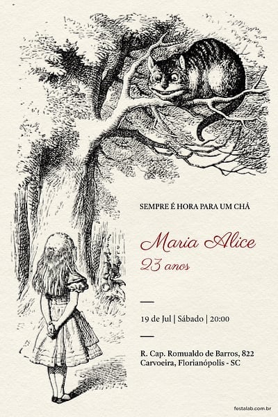 Modelo de Convite de Aniversario Adulto - Uma Aventura Magica Convite Uma Aventura Magica grátis para editar