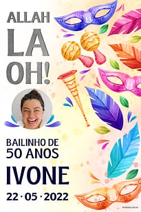 Modelo de Convite de Aniversario Adulto - Allah la oh carnaval Convite Allah la oh carnaval grátis para editar