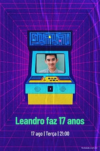 Modelo de Convite de Aniversario Adulto - Anos 80 Convite Anos 80 grátis para editar