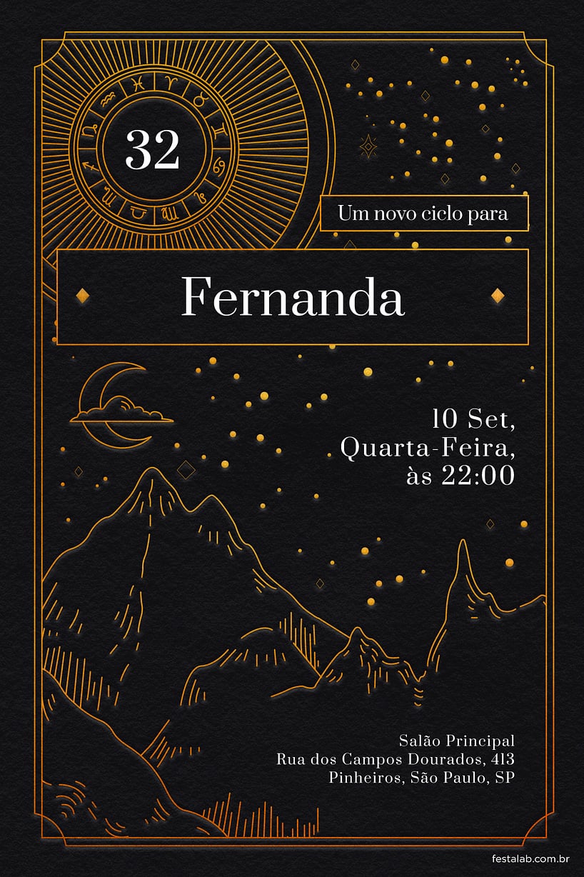 Convite Astrologia grátis para editar