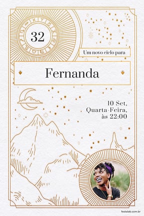 Modelo de Convite de Aniversario Adulto - Astrologia Convite de Aniversario Adulto - Astrologia
