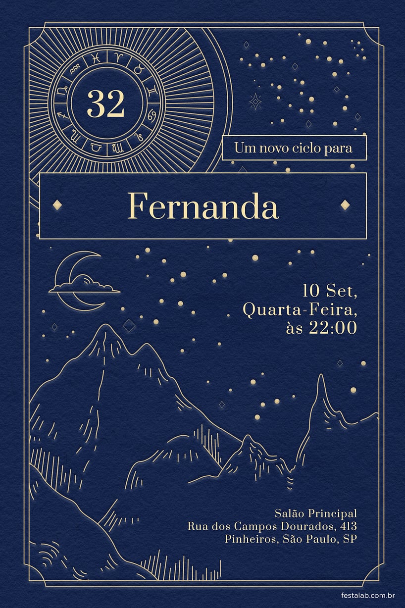 Convite Astrologia grátis para editar