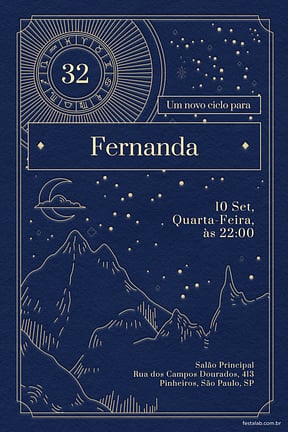 Modelo de Convite de Aniversario Adulto - Astrologia Convite de Aniversario Adulto - Astrologia