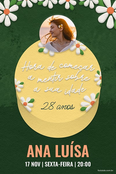 Criar convite de aniversário - Cake amarelo| FestaLab