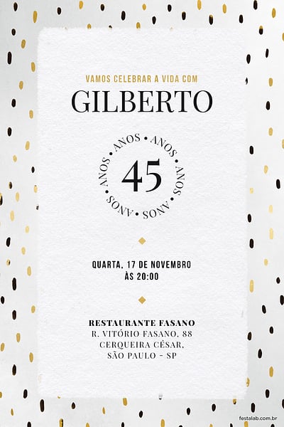 Criar convite de aniversário - Black and White| FestaLab