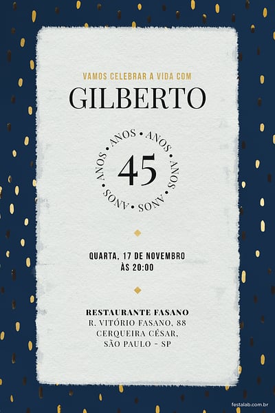 Criar convite de aniversário - White and blue| FestaLab