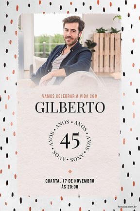 Convite de Aniversario Adulto - Black and pink