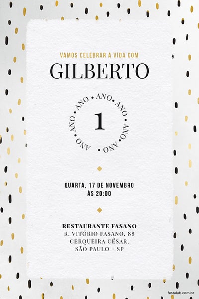 Criar convite de aniversário - Black and white - templete opcional| FestaLab