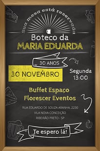 Modelo de Convite de Aniversario Adulto - Boteco Convite Boteco grátis para editar