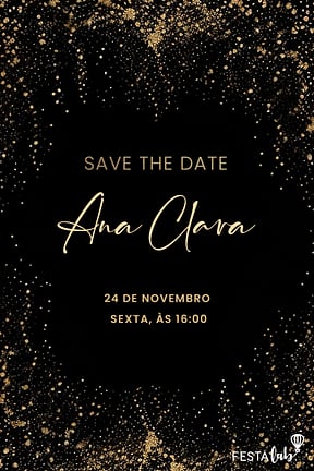 Modelo de Convite de Aniversario Adulto - Brilho Noturno Convite de Aniversario Adulto - Brilho Noturno