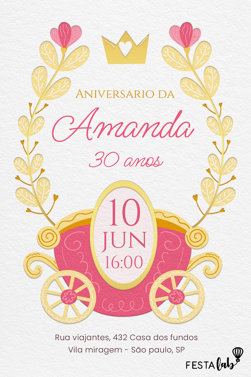 Convite de Aniversário Virtual Interativo - Adulto