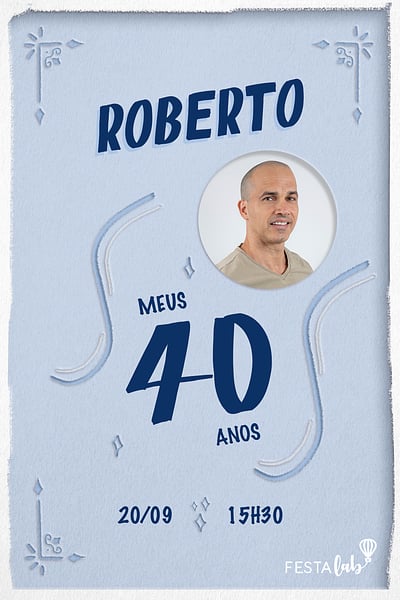 Criar convite de aniversário - Cartaz de festa azul| FestaLab