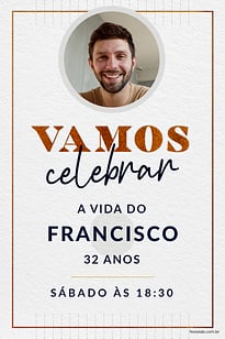 Modelo de Convite de Aniversario Adulto - Celebracao Preto e Cobre Convite Celebração Preto e Cobre grátis para editar