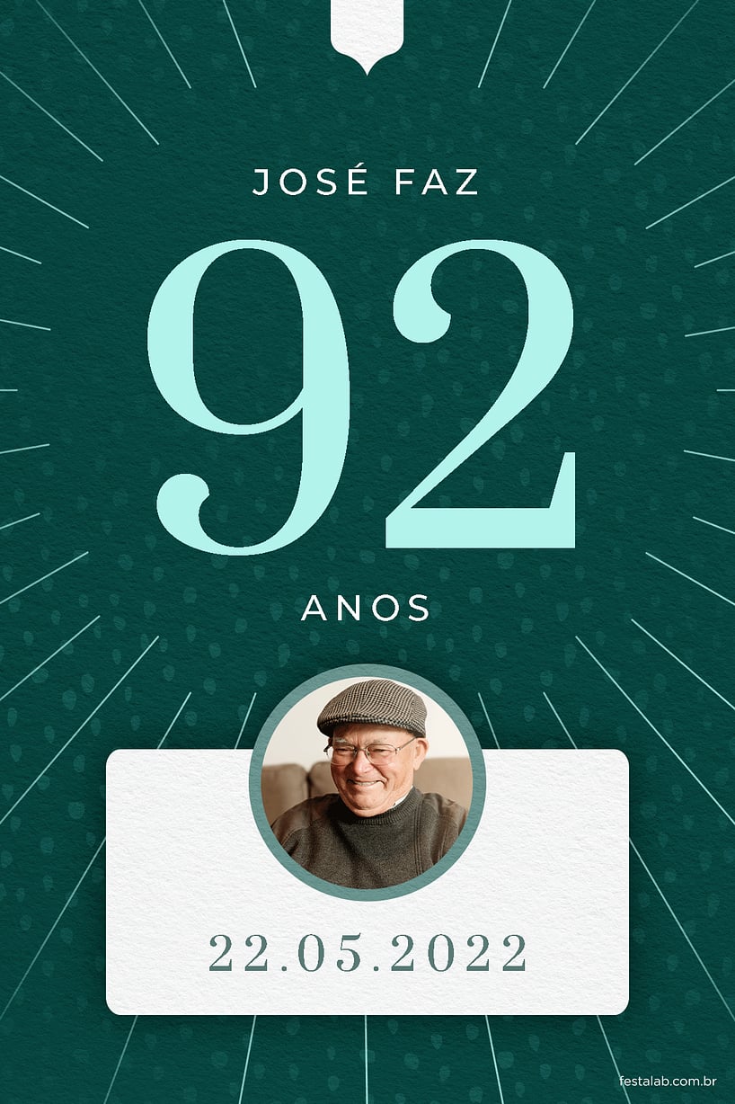 Convite de Aniversario Adulto - Classico Verde