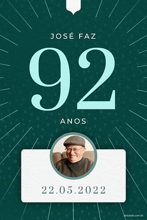 Convite de Aniversario Adulto - Classico Verde