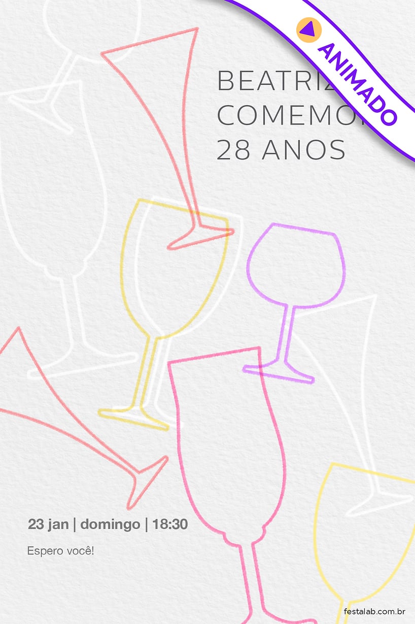 Convite Coqueteis grátis para editar