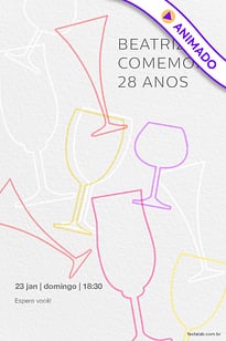 Modelo de Convite de Aniversario Adulto - Coqueteis Convite Coqueteis grátis para editar