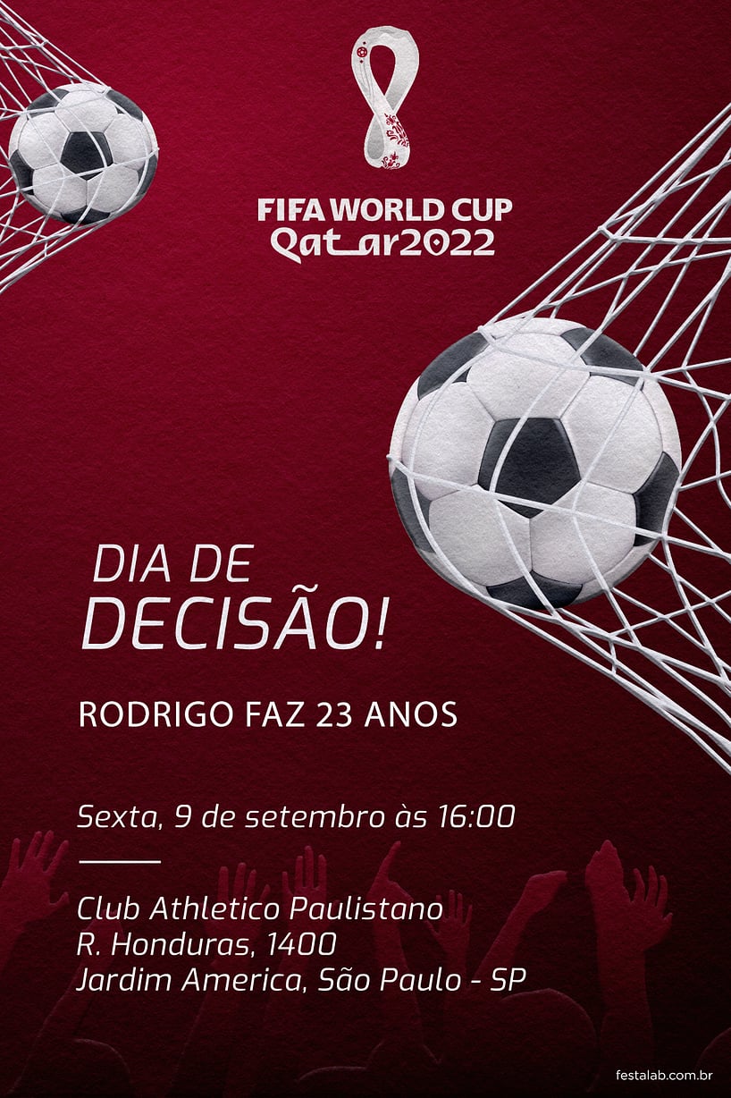 Criar convite de aniversário - Dia de Decisão| FestaLab