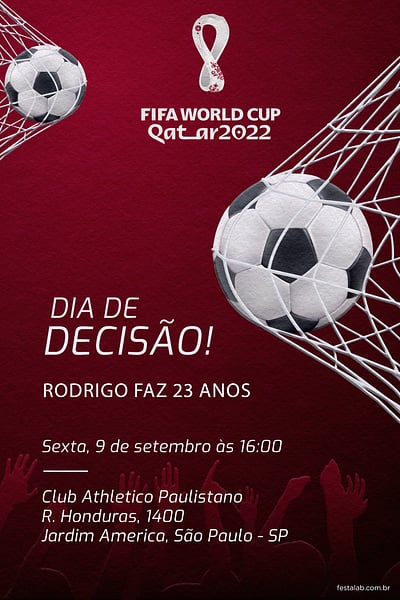 Criar convite de aniversário - Dia de Decisão| FestaLab