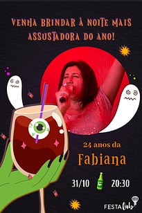 Modelo de Convite de Aniversario Adulto - Drink de Halloween Convite Drink de Halloween grátis para editar