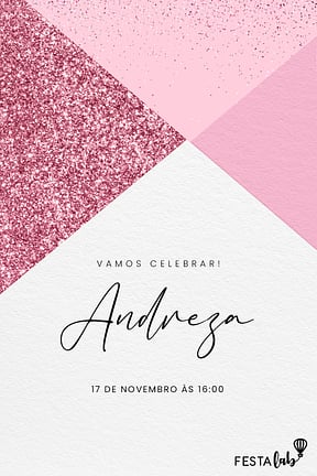 Modelo de Convite de Aniversario Adulto - Elega?ncia Cintilante Convite de Aniversario Adulto - Elega?ncia Cintilante