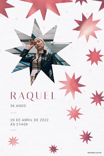 Modelo de Convite de Aniversario Adulto - Estrelado Vermelho Convite Estrelado Vermelho grátis para editar