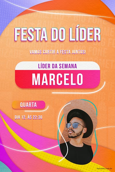 Modelo de Convite de Aniversario Adulto - Festa do Lider Criar convite de aniversário - Festa do Líder| FestaLab