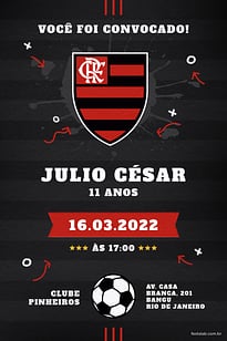 Modelo de Convite de Aniversario Adulto - Flamengao Convite Flamengão grátis para editar