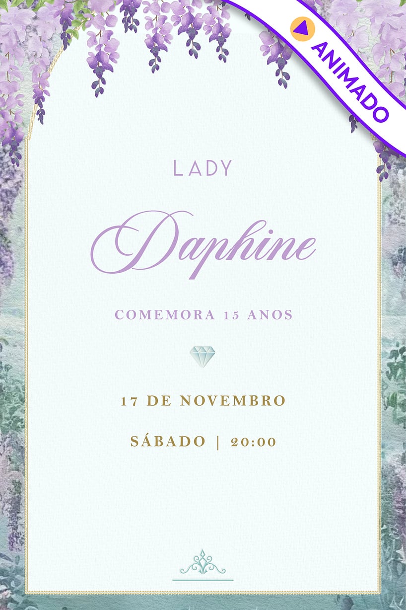 Convite de Aniversario Adulto - Flores de Bridgerton