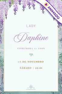 Modelo de Convite de Aniversario Adulto - Flores de Bridgerton Convite Flores de Bridgerton grátis para editar