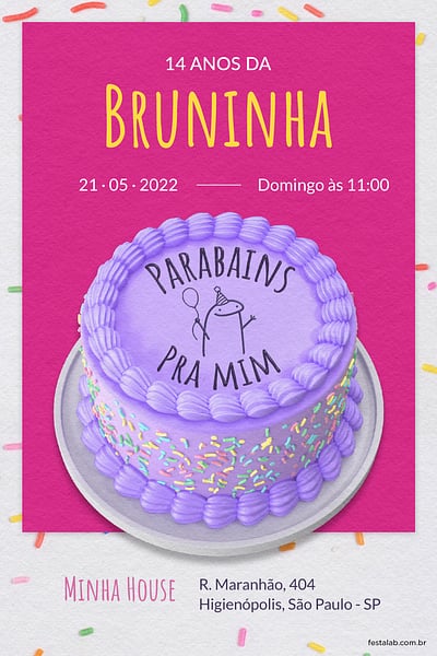 Criar convite de aniversário - Flork Cake| FestaLab