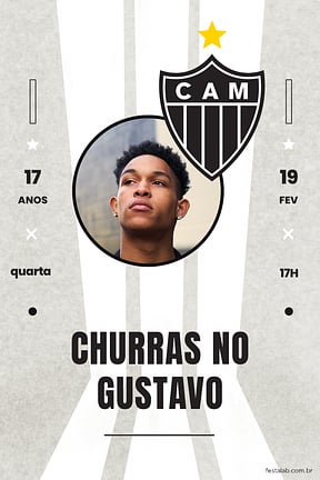 Convite de Aniversario Adulto - Futebol Altetico Mineiro