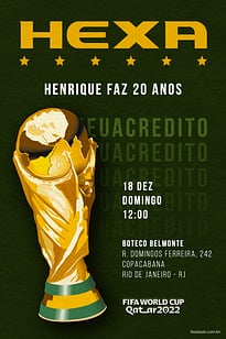 Modelo de Convite de Aniversario Adulto - Hexa Convite Hexa grátis para editar