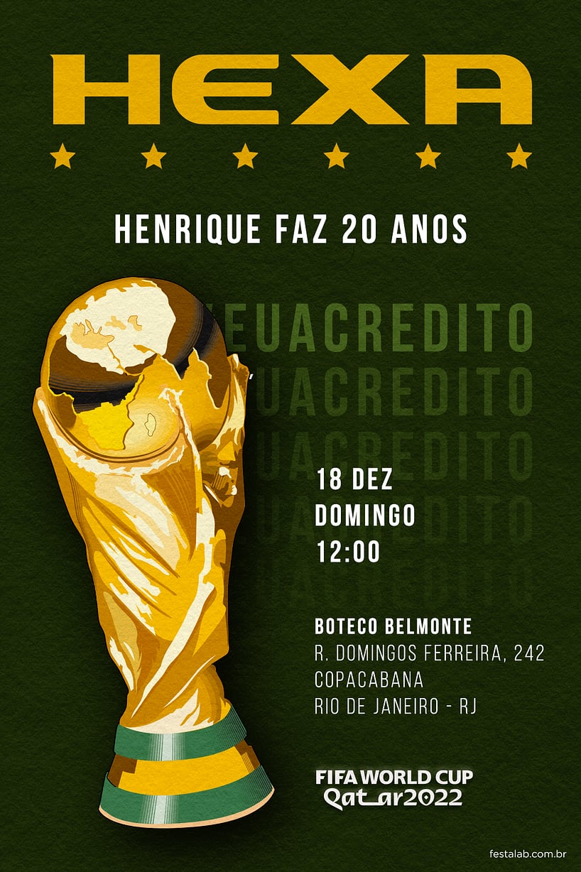 Modelo de Convite de Aniversario Adulto - Hexa Convite de Aniversario Adulto - Hexa