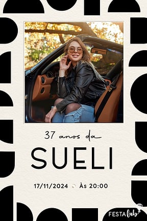 Convite de Aniversario Adulto - Moderno Minimalista