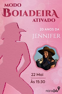 Modelo de Convite de Aniversario Adulto - Modo Boiadeira Ativado Convite Modo Boiadeira Ativado grátis para editar