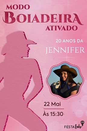 Modelo de Convite de Aniversario Adulto - Modo Boiadeira Ativado Convite de Aniversario Adulto - Modo Boiadeira Ativado