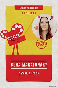 Modelo de Convite de Aniversario Adulto - netflix party Convite netflix party grátis para editar