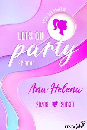 Convite de Aniversario Adulto - Noite das Garotas Barbie