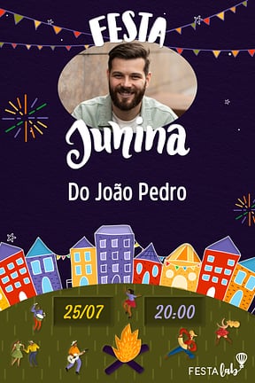 Modelo de Convite de Aniversario Adulto - Noite de Festa Junina Convite de Aniversario Adulto - Noite de Festa Junina