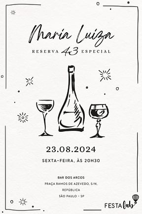 Modelo de Convite de Aniversario Adulto - Reserva Especial Convite de Aniversario Adulto - Reserva Especial